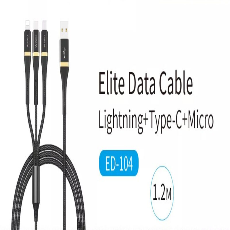 WiWU Elite Data Cable USB To Lightning Type C Micro ED104